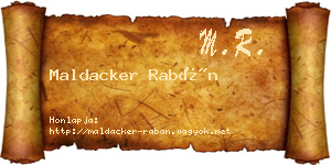 Maldacker Rabán névjegykártya